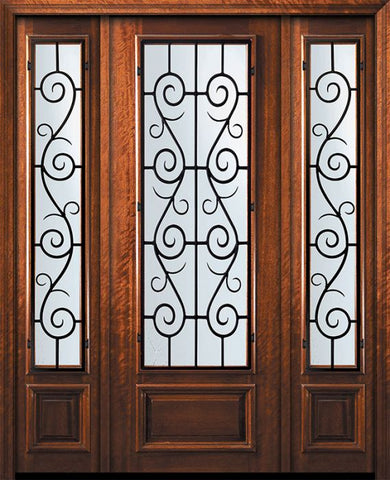 WDMA 70x96 Door (5ft10in by 8ft) Exterior Mahogany 42in x 96in 3/4 Lite St. Charles Door /2side 1