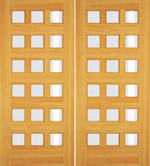 WDMA 72x80 Door (6ft by 6ft8in) Exterior Swing Cypress Wood Mid Century Modern Double Door 1