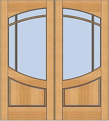 WDMA 72x80 Door (6ft by 6ft8in) Exterior Swing Walnut Wood 3/4 Lite Arch Lite Paririe Double Door 1