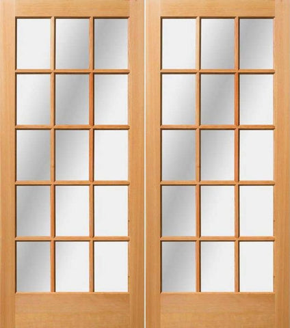 WDMA 72x84 Door (6ft by 7ft) Exterior Fir 84in 1-3/4in - 15 lites Double Door 1