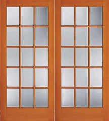 WDMA 72x84 Door (6ft by 7ft) Exterior Fir 1515 15-Lite Double Door 1