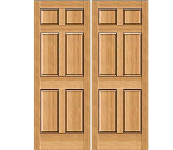 WDMA 72x84 Door (6ft by 7ft) Exterior Fir 84in 1-3/4in 6 Panel Double Door 1