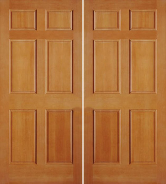 WDMA 72x84 Door (6ft by 7ft) Exterior Fir 6 Panel Double Door 1