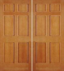 WDMA 72x84 Door (6ft by 7ft) Exterior Fir 6 Panel Double Door 1