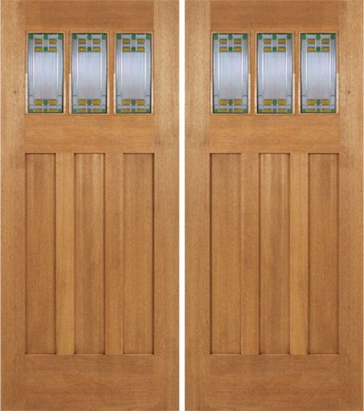 WDMA 72x84 Door (6ft by 7ft) Exterior Mahogany Barnsdale Double Door w/ GO Glass 1