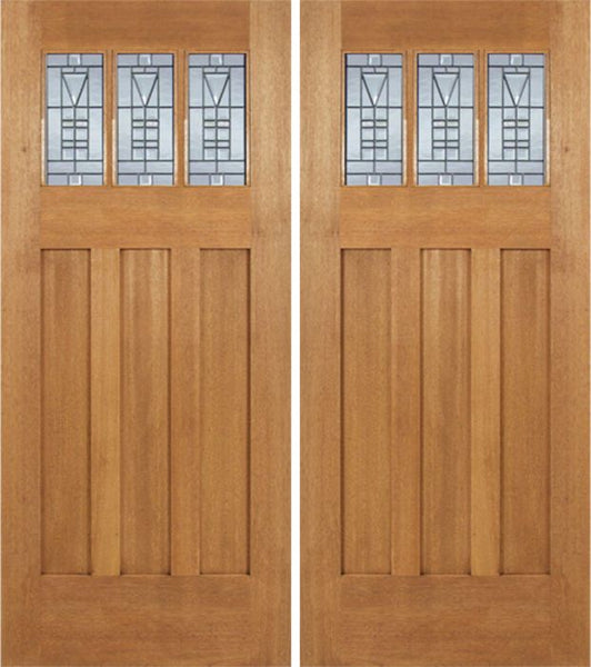 WDMA 72x84 Door (6ft by 7ft) Exterior Mahogany Barnsdale Double Door w/ B Glass 1