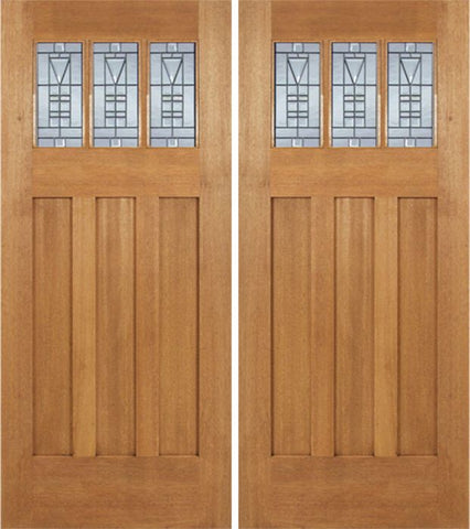 WDMA 72x84 Door (6ft by 7ft) Exterior Mahogany Barnsdale Double Door w/ B Glass 1