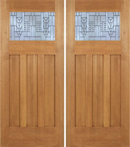 WDMA 72x84 Door (6ft by 7ft) Exterior Mahogany Biltmore Double Door w/ A Glass 1