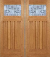 WDMA 72x84 Door (6ft by 7ft) Exterior Mahogany Biltmore Double Door w/ A Glass 1