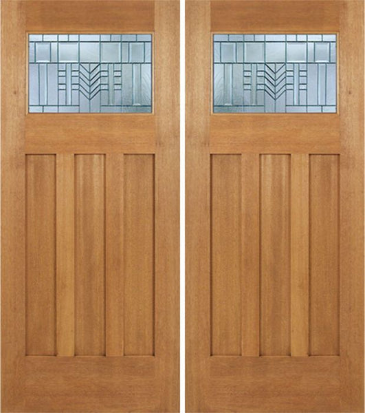WDMA 72x84 Door (6ft by 7ft) Exterior Mahogany Biltmore Double Door w/ C Glass 1