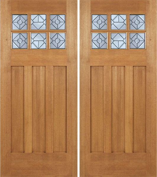 WDMA 72x84 Door (6ft by 7ft) Exterior Mahogany Randall Double Door w/ H Glass 1