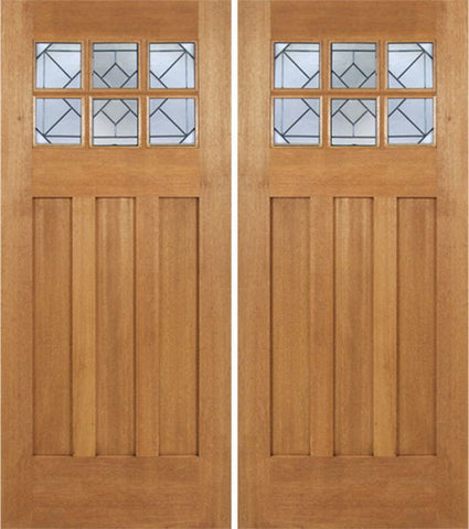 WDMA 72x84 Door (6ft by 7ft) Exterior Mahogany Randall Double Door w/ Q Glass 1