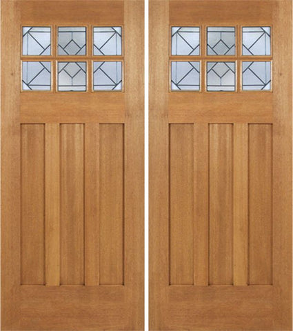 WDMA 72x84 Door (6ft by 7ft) Exterior Mahogany Randall Double Door w/ Q Glass 1