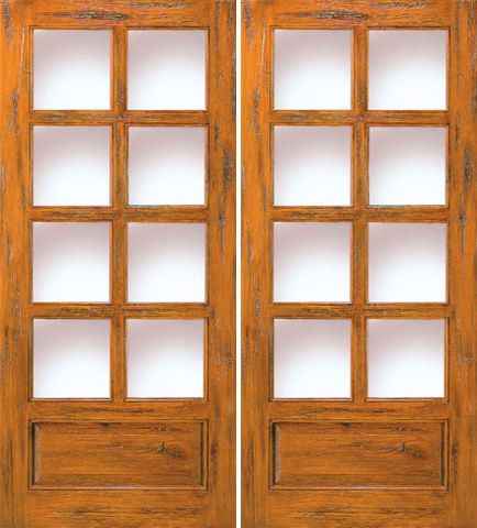 WDMA 72x84 Door (6ft by 7ft) Exterior Knotty Alder Double Door 8-Lite 1-Panel Southwest Home 1