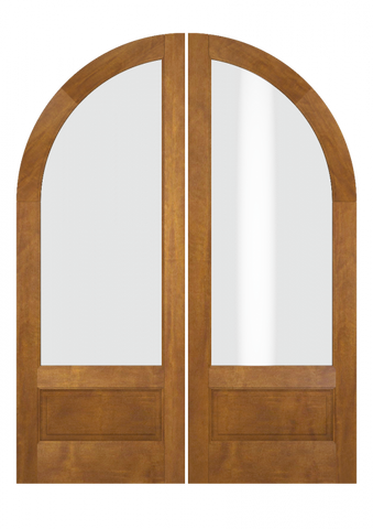 WDMA 72x84 Door (6ft by 7ft) Interior Swing Mahogany 3/4 Lite Round Top 1 Panel Transitional Home Style Exterior or Double Door 2
