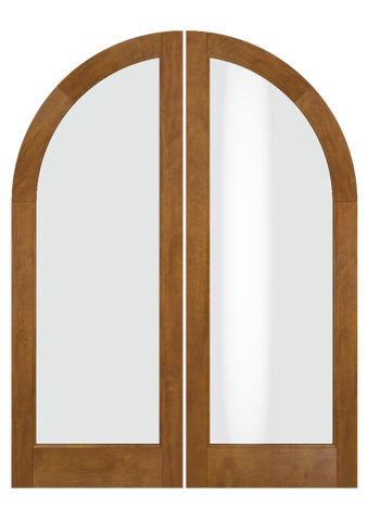 WDMA 72x84 Door (6ft by 7ft) Exterior Swing Mahogany Round Top 1 Radius Lite Transitional Home Style or Interior Double Door 1