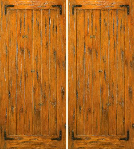 WDMA 72x84 Door (6ft by 7ft) Exterior Knotty Alder Double Door Southwest Home Straps 1