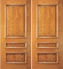 WDMA 72x84 Door (6ft by 7ft) Exterior Mahogany External Wood 3 Panel Traditional Colonial Double Door 1