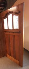 WDMA 72x84 Door (6ft by 7ft) Exterior Mahogany Arched 3-Lite Glass Craftsman Double Door 2