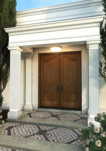 WDMA 72x84 Door (6ft by 7ft) Interior Swing Mahogany 2/3 Arch Top Raised Panel Exterior or Double Door 1