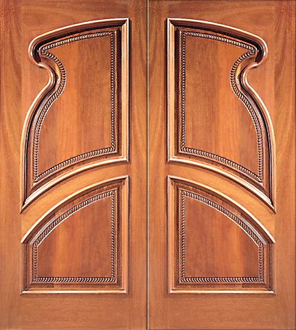 WDMA 72x84 Door (6ft by 7ft) Exterior Mahogany Double Door Hand Carved Arch Panels in  1