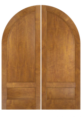 WDMA 72x84 Door (6ft by 7ft) Exterior Swing Mahogany 3/4 Round Top 2 Panel Transitional Home Style or Interior Double Door 2