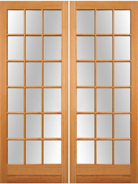 WDMA 72x96 Door (6ft by 8ft) Patio Fir 1-3/4in 18 Lite Exterior Doors Double Door 1