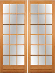 WDMA 72x96 Door (6ft by 8ft) Patio Fir 1-3/4in 18 Lite Exterior Doors Double Door 1