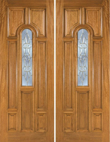WDMA 72x96 Door (6ft by 8ft) Exterior Mahogany Talbot Double Door w/ L Glass 1