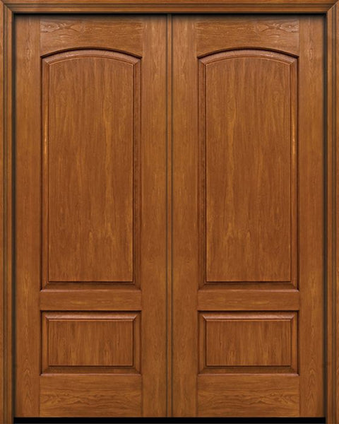WDMA 72x96 Door (6ft by 8ft) Exterior Cherry 96in Two Panel Camber Double Entry Door 1