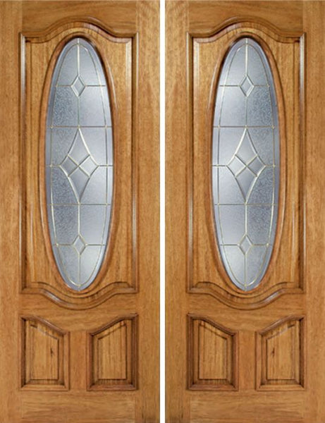WDMA 72x96 Door (6ft by 8ft) Exterior Mahogany La Jolla Double Door w/ A Glass - 8ft Tall 1