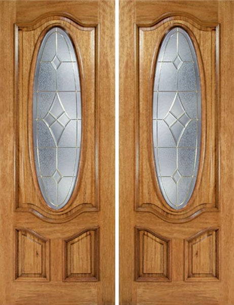 WDMA 72x96 Door (6ft by 8ft) Exterior Mahogany La Jolla Double Door w/ A Glass - 8ft Tall 1