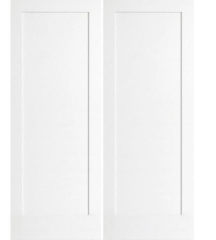 WDMA 72x96 Door (6ft by 8ft) Interior Barn Smooth 96in 1 Panel Primed Shaker 1-3/4in 20 Min Fire Rated Double Door 1