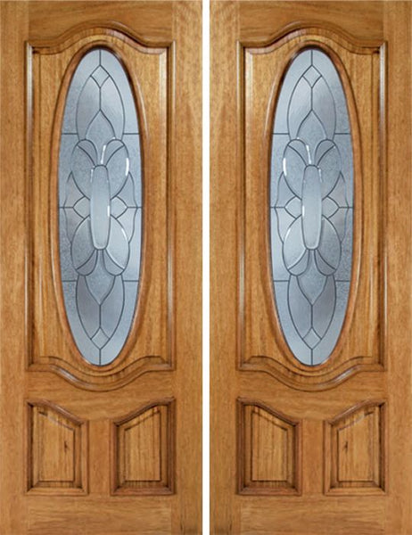 WDMA 72x96 Door (6ft by 8ft) Exterior Mahogany La Jolla Double Door w/ BO Glass - 8ft Tall 1