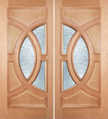 WDMA 72x96 Door (6ft by 8ft) Exterior Mahogany Crescendo Double Door w/ PS Glass 1