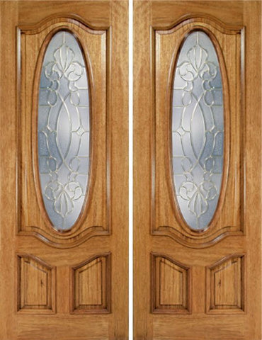 WDMA 72x96 Door (6ft by 8ft) Exterior Mahogany La Jolla Double Door w/ CO Glass - 8ft Tall 1