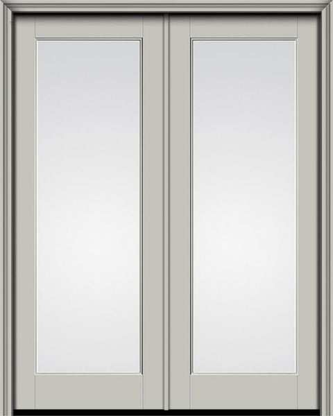 WDMA 72x96 Door (6ft by 8ft) Exterior Smooth 1 Lite 8ft0in Full Lite Flush-Glazed Fiberglass Double Door 1