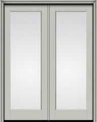 WDMA 72x96 Door (6ft by 8ft) Exterior Smooth 1 Lite 8ft0in Full Lite Flush-Glazed Fiberglass Double Door 1