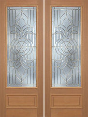 WDMA 72x96 Door (6ft by 8ft) Exterior Mahogany Livingston Double Door w/ C Glass - 8ft Tall 1