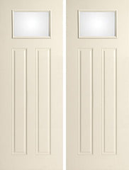 WDMA 72x96 Door (6ft by 8ft) Exterior Smooth 8ft Satin Etch 2 Panel Craftsman Star Single Door 1