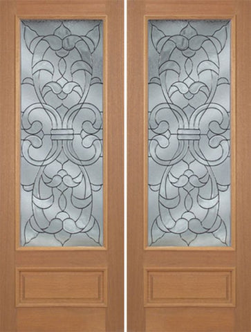WDMA 72x96 Door (6ft by 8ft) Exterior Mahogany Edwards Double Door w/ W Glass - 8ft Tall 1