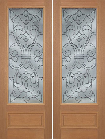 WDMA 72x96 Door (6ft by 8ft) Exterior Mahogany Edwards Double Door w/ W Glass - 8ft Tall 1