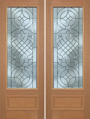 WDMA 72x96 Door (6ft by 8ft) Exterior Mahogany Livingston Double Door w/ D Glass - 8ft Tall 1