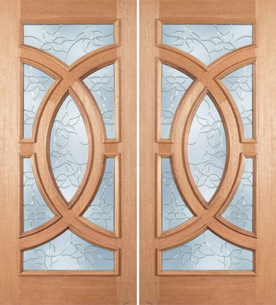 WDMA 72x96 Door (6ft by 8ft) Exterior Mahogany Crescendo Double Door w/ S Glass 1