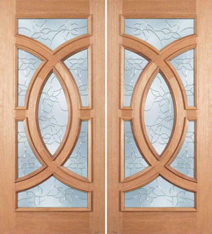 WDMA 72x96 Door (6ft by 8ft) Exterior Mahogany Crescendo Double Door w/ S Glass 1