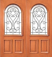 WDMA 72x96 Door (6ft by 8ft) Exterior Mahogany Radius Lite Entry Double Door withIronwork 1