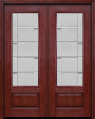 WDMA 72x96 Door (6ft by 8ft) Exterior Cherry 96in 3/4 Lite Double Entry Door Crosswalk Glass 1