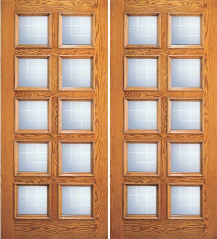 WDMA 72x96 Door (6ft by 8ft) Exterior Mahogany 10 Lite Double Door 1