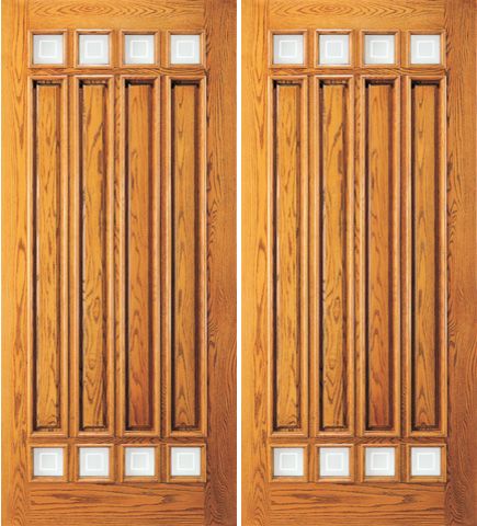 WDMA 72x96 Door (6ft by 8ft) Exterior Mahogany Front Double Door 4 Panel 8 Lite 1