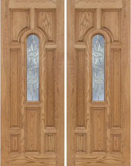 WDMA 72x96 Door (6ft by 8ft) Exterior Oak Carrick Double Door w/ OL Glass - 8ft Tall 1